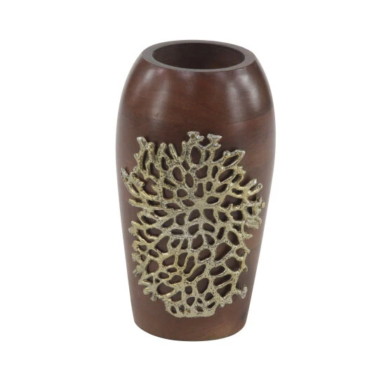 Wholesale ๐งจ Studio 350 Brown Wood Coastal Vase 10 X 6 X 6 ๐ - Image 2