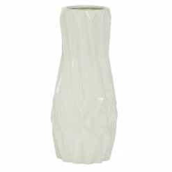 Top 10 🎉 Studio 350 Geometric Textured White Glossy Ceramic Vase 🌟