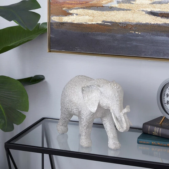Discount โจ Studio 350 White Polystone Eclectic Elephant Sculpture - 5 X 14 X 9 ๐งจ