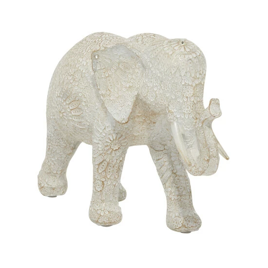Discount โจ Studio 350 White Polystone Eclectic Elephant Sculpture - 5 X 14 X 9 ๐งจ - Image 2
