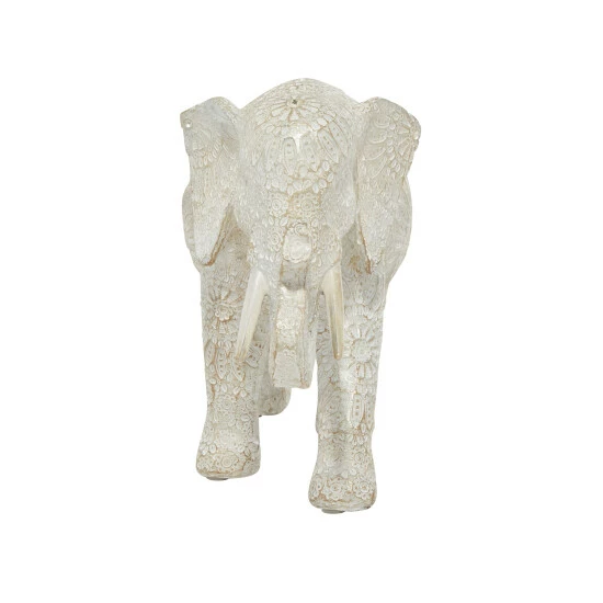 Discount โจ Studio 350 White Polystone Eclectic Elephant Sculpture - 5 X 14 X 9 ๐งจ - Image 3