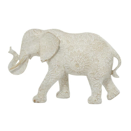 Discount โจ Studio 350 White Polystone Eclectic Elephant Sculpture - 5 X 14 X 9 ๐งจ - Image 4