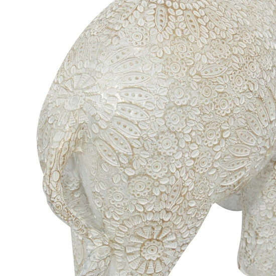Discount โจ Studio 350 White Polystone Eclectic Elephant Sculpture - 5 X 14 X 9 ๐งจ - Image 5