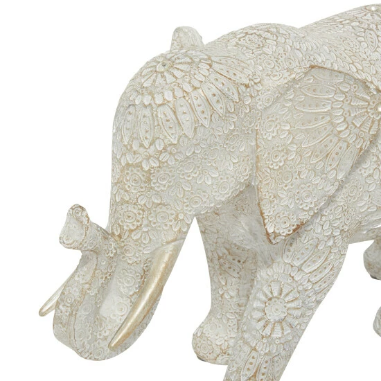 Discount โจ Studio 350 White Polystone Eclectic Elephant Sculpture - 5 X 14 X 9 ๐งจ - Image 6