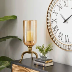 Coupon 🧨 Studio 350 Gold Aluminum Traditional Hurricane Lamp 18 X 9 X 8 - 9 X 8 X 18 👏