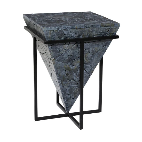 New 🌟 Studio 350 Grey Teak Wood Contemporary Accent Table 22 X 16 X 16 - 16 X 16 X 22 😀 - Image 2