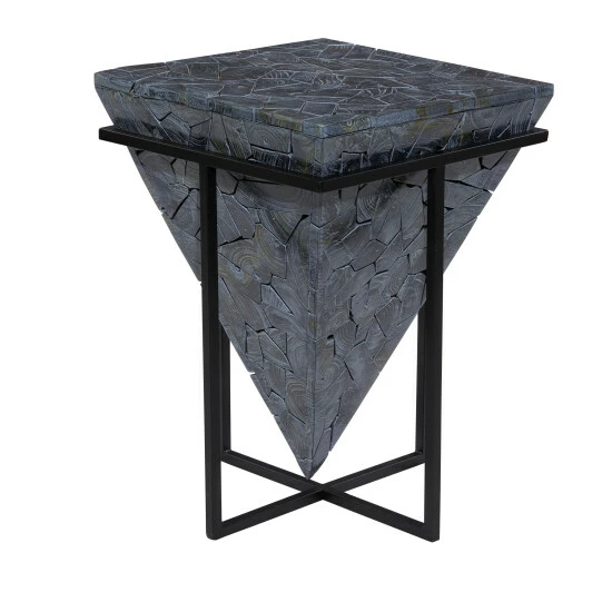 New 🌟 Studio 350 Grey Teak Wood Contemporary Accent Table 22 X 16 X 16 - 16 X 16 X 22 😀 - Image 7