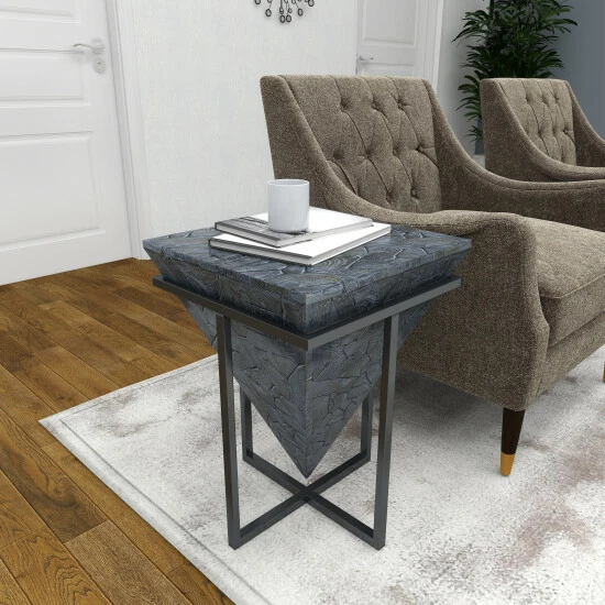 New 🌟 Studio 350 Grey Teak Wood Contemporary Accent Table 22 X 16 X 16 - 16 X 16 X 22 😀 - Image 8