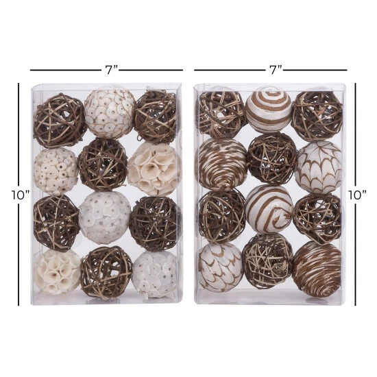 Best Pirce 🎉 Studio 350 Brown Dried Plant Material Coastal Orbs & Vase Filler (Set Of 2) - 7 X 3 X 10 Round 😀 - Image 7