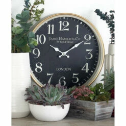 Promo ๐ฅ Studio 350 Black Iron Traditional Wall Clock No Theme 16 X 16 X 3 โค๏ธ