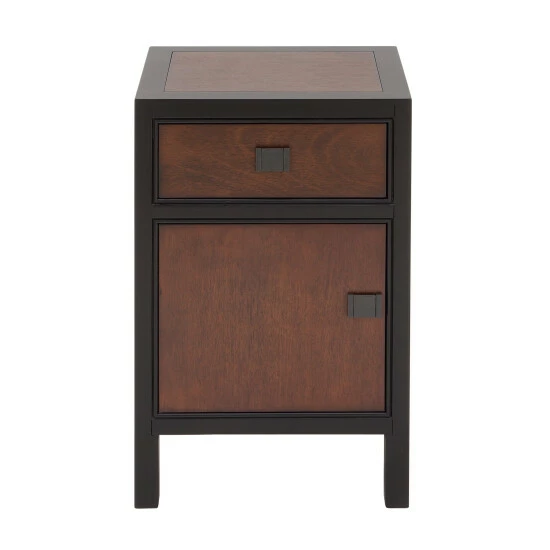 Budget โ๏ธ Studio 350 Dark Brown/Black Wood Contemporary Storage End Accent Table Cabinet โญ - Image 2