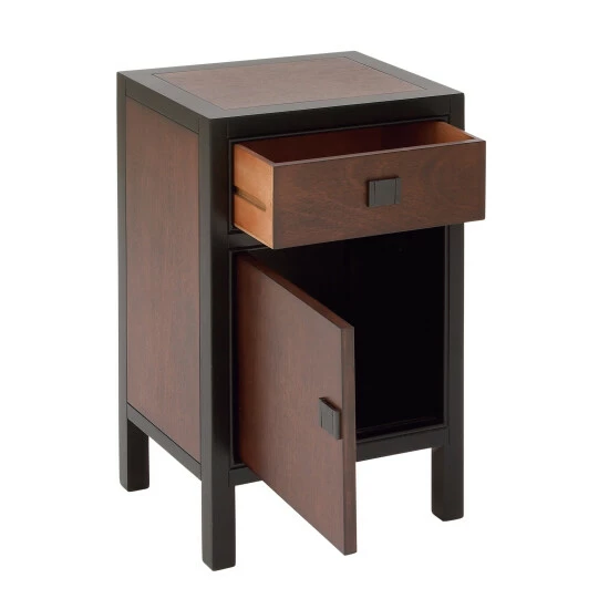 Budget โ๏ธ Studio 350 Dark Brown/Black Wood Contemporary Storage End Accent Table Cabinet โญ - Image 3