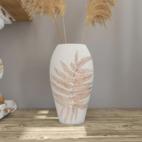 Flash Sale 💯 Studio 350 White Polystone Bohemian Vase 18 X 10 X 6 ❤️ - Image 3