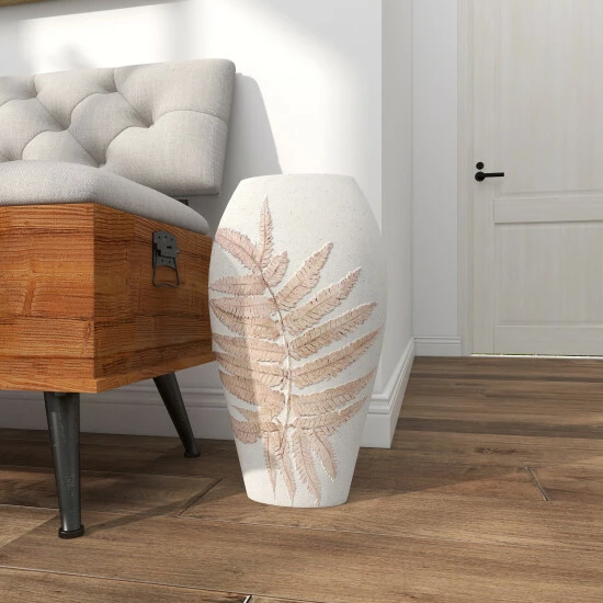 Flash Sale 💯 Studio 350 White Polystone Bohemian Vase 18 X 10 X 6 ❤️ - Image 5