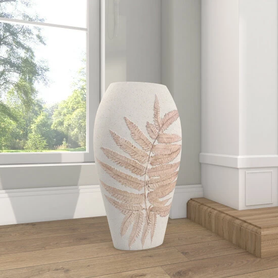 Flash Sale 💯 Studio 350 White Polystone Bohemian Vase 18 X 10 X 6 ❤️ - Image 6