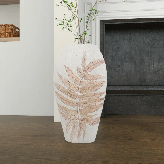 Flash Sale 💯 Studio 350 White Polystone Bohemian Vase 18 X 10 X 6 ❤️ - Image 7