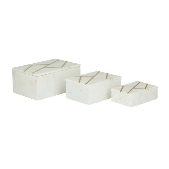 Cheap ✨ Studio 350 Marble Glam Box ( Set Of 3) - S/3 9", 7", 6"W Green ❤️ - Image 2