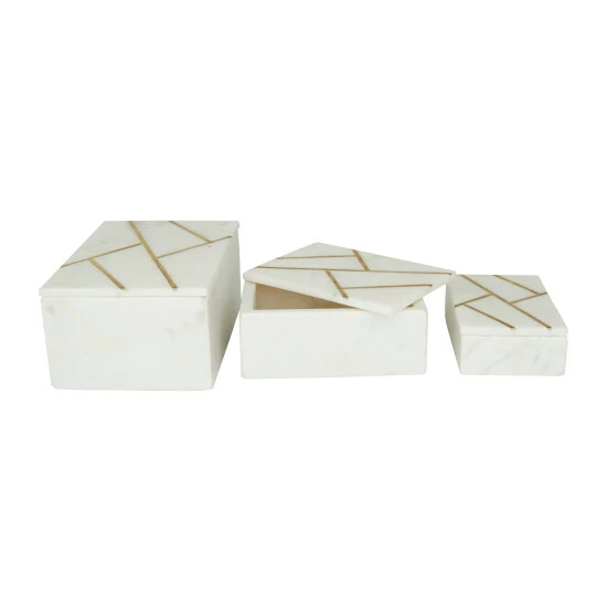 Cheap ✨ Studio 350 Marble Glam Box ( Set Of 3) - S/3 9", 7", 6"W Green ❤️ - Image 3