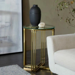 Deals 🎁 Studio 350 Gold Or Silver Stainless Steel Contemporary Accent Table - 18 X 18 X 25 😉