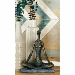 Best Sale 🔥 Studio 350 Black Polystone Modern Sculpture Meditation 11 X 9 X 5 - 9 X 5 X 11 😉