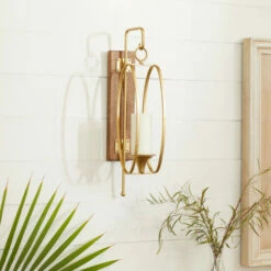 Brand new ๐ Studio 350 Gold Iron Farmhouse Wall Sconce 24 X 6 X 8 - 6 X 8 X 24 โญ