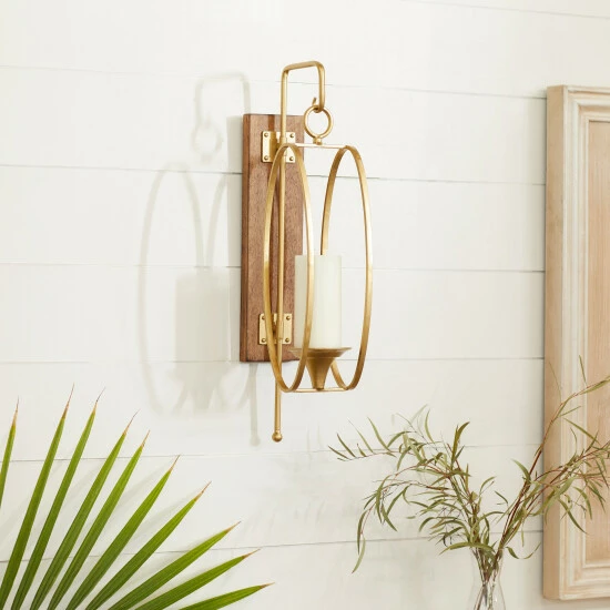 Brand new 😀 Studio 350 Gold Iron Farmhouse Wall Sconce 24 X 6 X 8 - 6 X 8 X 24 ⭐