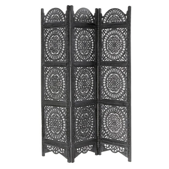 New โญ Studio 350 Large Black Wood Carved Room Divider 60" X 72" - 60 X 1 X 72 ๐ - Image 2