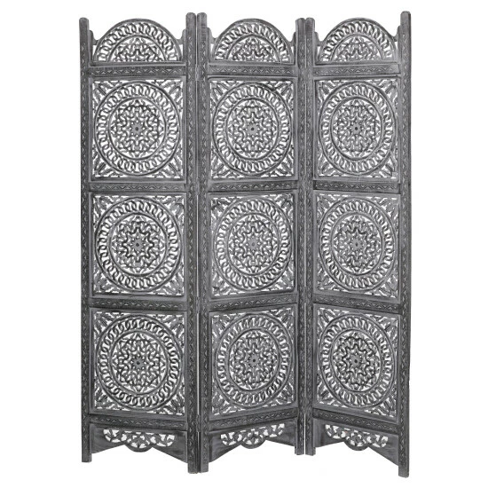 New โญ Studio 350 Large Black Wood Carved Room Divider 60" X 72" - 60 X 1 X 72 ๐ - Image 3