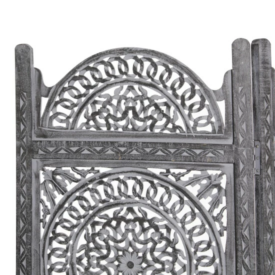 New โญ Studio 350 Large Black Wood Carved Room Divider 60" X 72" - 60 X 1 X 72 ๐ - Image 5