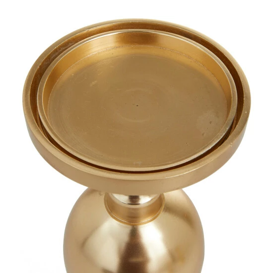 Best Sale ⭐ Studio 350 Aluminum Transitional Candle Holders Set Of 3 - S/3 10", 8", 6"H Gold 🤩 - Image 5