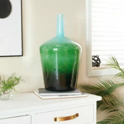 Cheap 🎉 Studio 350 Green Glass Modern Vase 👍