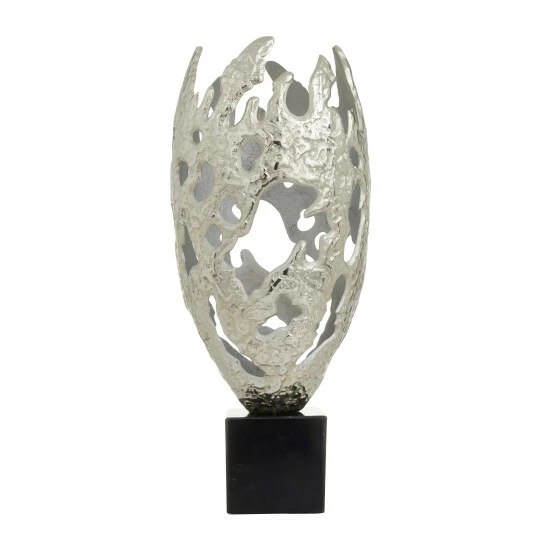Best Pirce ✨ Studio 350 Abstract Aluminum Contemporary Sculpture - 10 X 10 X 23 Silver 👏 - Image 2
