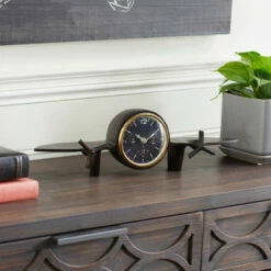 Hot Sale 🤩 Studio 350 Black Aluminum Traditional Clock 5 X 18 X 4 - 18 X 4 X 5 🔥