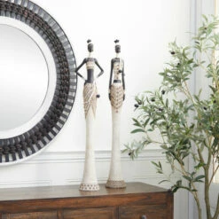 Cheapest 🎁 Studio 350 White Polystone Contemporary Sculpture People (Set Of 2) - 6 X 5 X 31 🔥