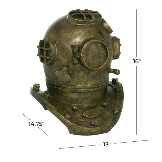 Outlet ⌛ Studio 350 Gold Polystone Coastal Helmet 16 X 13 X 15 - 13 X 15 X 16 🌟 - Image 6