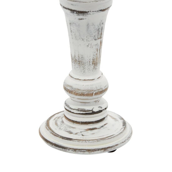 Outlet 🤩 Studio 350 White Wood Country Cottage Candle Holder (Set Of 3) - S/3 6", 8", 10"H 💯 - Image 6
