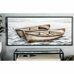 Best Pirce 👍 Studio 350 Brown Wood Coastal Framed Wall Art Coastal 31 X 71 X 2 🔔