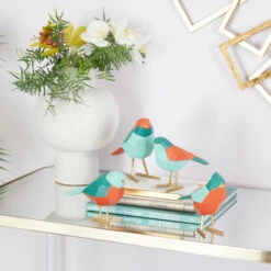 Discount ๐ Studio 350 Multi Colored Polystone Bird Sculpture (Set Of 4) - S/4 5", 6"H Multi-color โจ