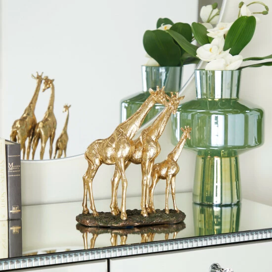 Promo ❤️ Studio 350 Gold Polystone Glam Sculpture 12 X 10 X 7 - 10 X 7 X 12 ✔️