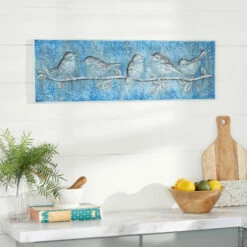 Buy 😉 Studio 350 Blue Iron Contemporary Wall Decor 10 X 32 X 2 ⭐