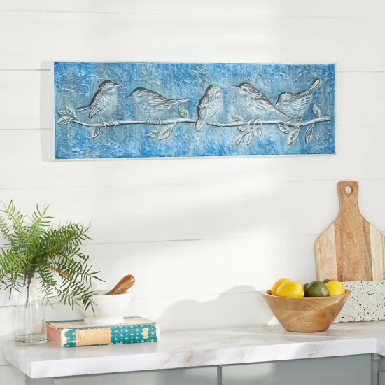 Buy 😉 Studio 350 Blue Iron Contemporary Wall Decor 10 X 32 X 2 ⭐