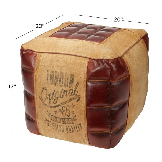 Deals ๐งจ Studio 350 Rustic Canvas Pouf 17 X 20 - 20 X 20 X 17 ๐ - Image 7
