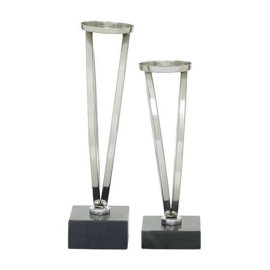 Best Pirce ❤️ Studio 350 Stainless Steel Contemporary Candle Holder (Set Of 2) Gold 🎉 - Image 7