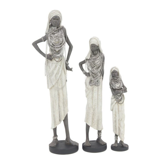 Cheap ✨ Studio 350 White Polystone Eclectic Sculpture People (Set Of 3) - S/3 15", 20", 24"H 👍 - Image 2