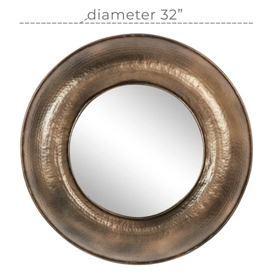Discount 🤩 Studio 350 Bronze Iron Modern Wall Mirror 32 X 32 X 3 - 32 X 3 X 32Round 🧨 - Image 5