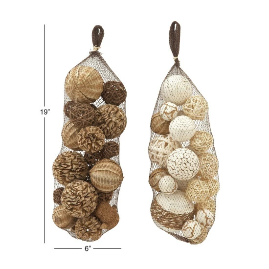 Best deal ๐ Studio 350 Brown Dried Plant Material Traditional Orbs & Vase Filler (Set Of 2) ๐ - Image 3