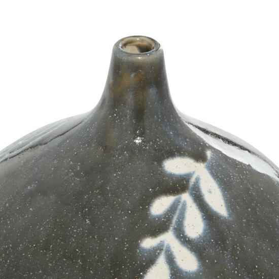 Deals ❤️ Studio 350 Black Ceramic Modern Vase 10 X 9 X 9 - 9 X 9 X 10Round ❤️ - Image 4