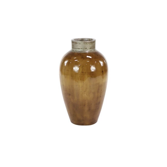 Cheap 👏 Studio 350 Handmade Tall Round Ceramic Floor Vase With Glossy Brown And Beige Finish 9" X 16" 😍 - Image 2