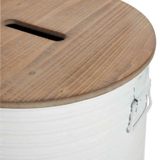 Discount ❤️ Studio 350 White Iron Farmhouse Storage Stool (Set Of 2) - 16 X 16 X 18 ❤️ - Image 4