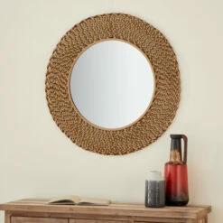 Best deal 😍 Studio 350 Modern Style Large, Round, Twisted Gold Metal Wall Mirror, 35" X 35" - 35 X 1 X 35Round 👍